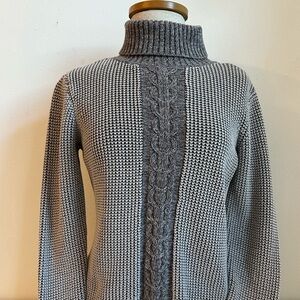 SPANNER Black and Gray Cowl Neck Sweater